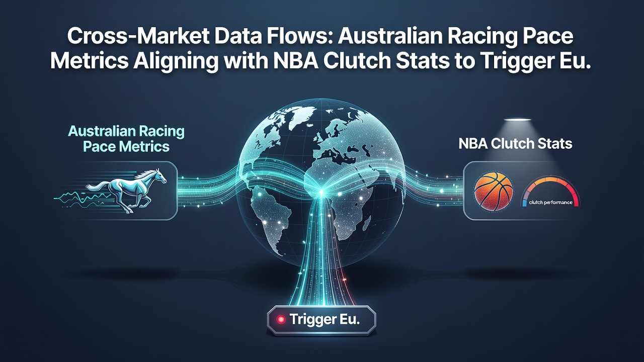 Flow diagram illustrating how NBA clutch statistics integrate with Australian racing metrics to activate European casino progressives through e-wallet connections