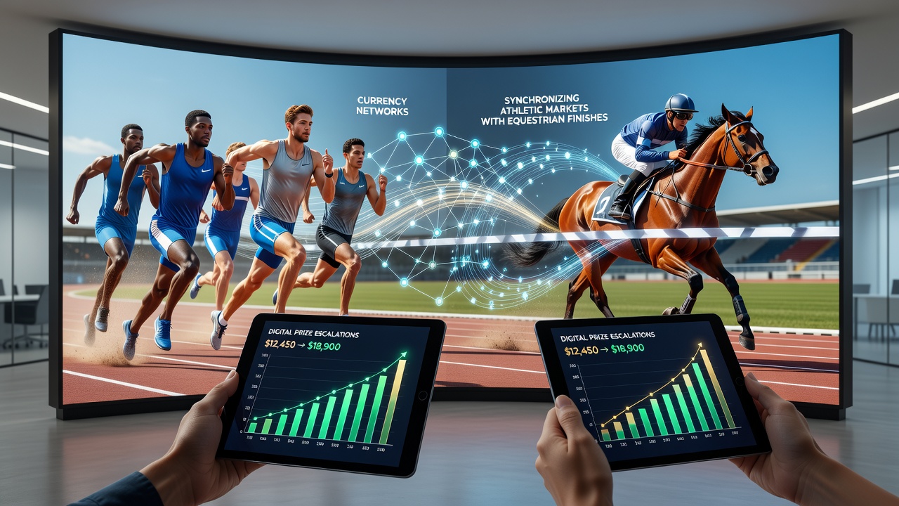 Synchronized Financial Systems Connecting Athletic and Equestrian Betting Markets with Mobile Jackpot Dynamics