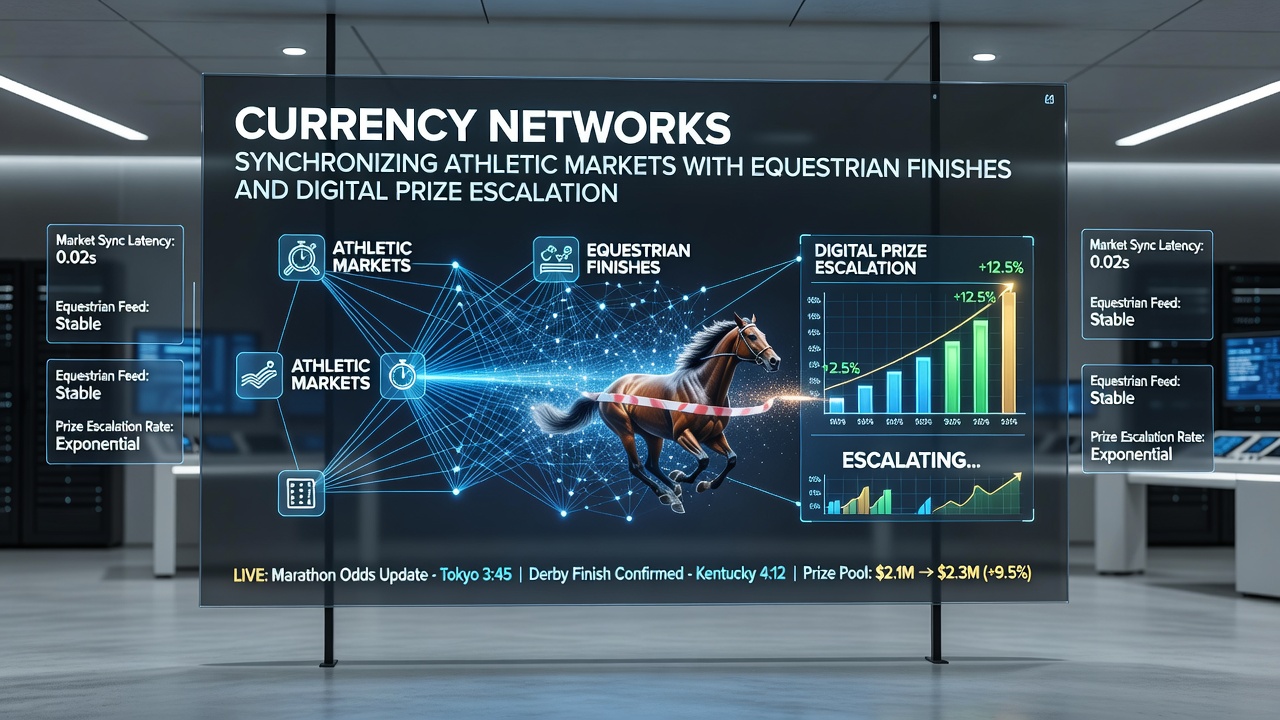 Mobile app interface showing synchronized betting markets and escalating digital prizes