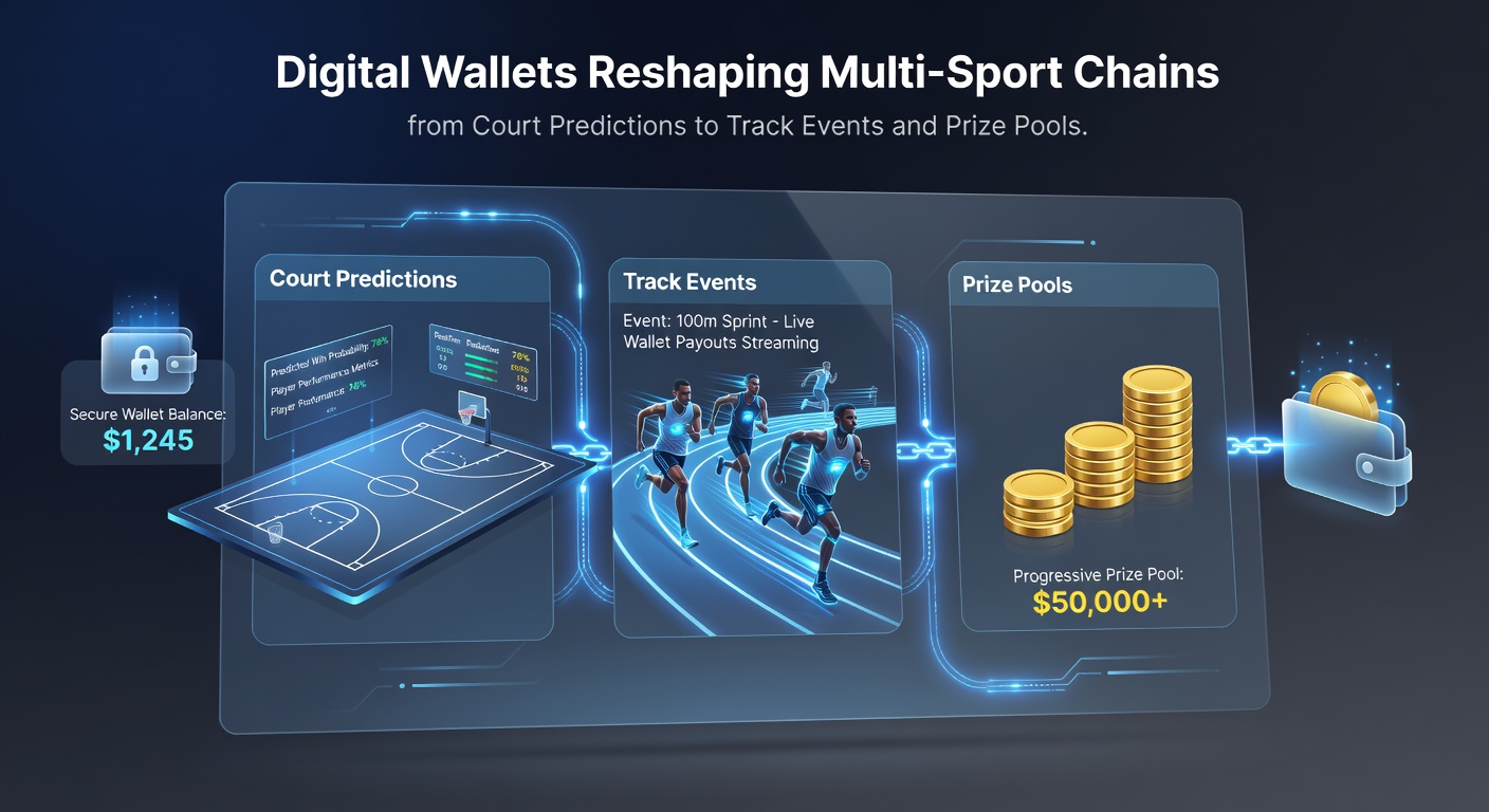 Mobile screen displaying live transfers from court predictions through track events into accumulated prize pool balances